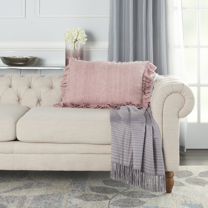  Housse de coussin rectangulaire et insert, Rosé