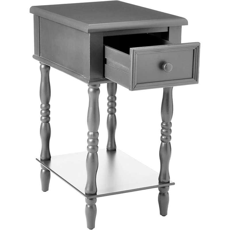 Table de bout avec rangement christopherso, Gris