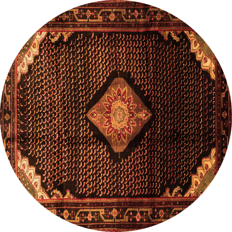 Milvin Performance Chenille Oriental Indoor Rug, Round 8'