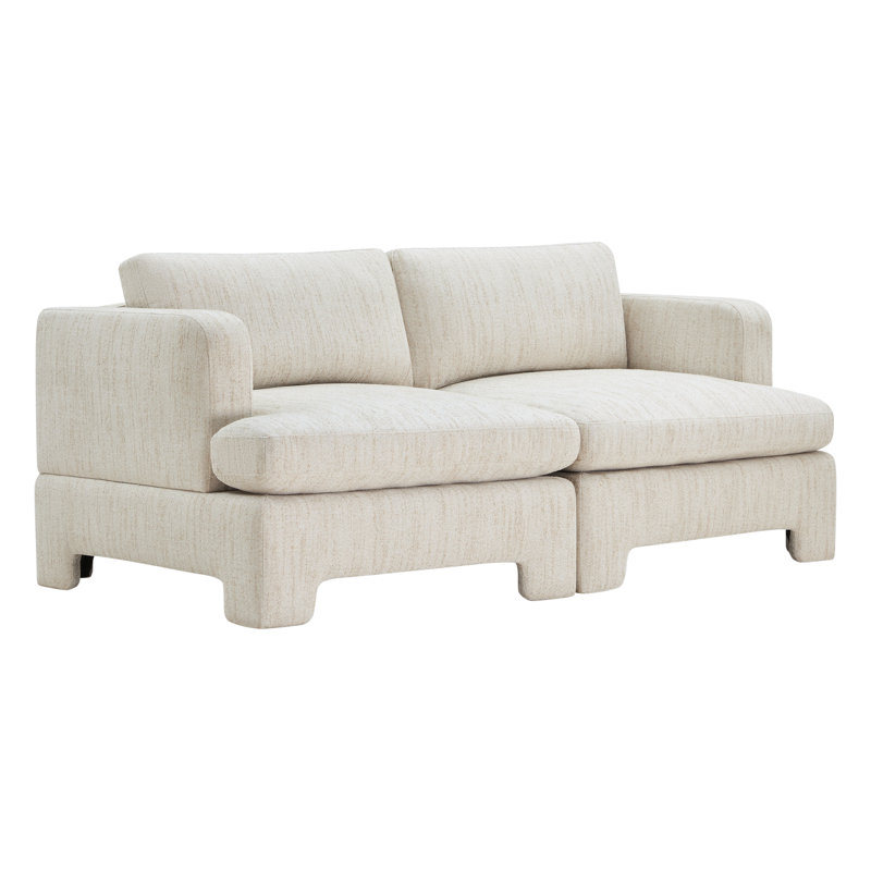 Causeuse modulaire rembourrée Jolie 77 po Jolie, Boucle texturée naturelle moelleuse