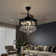 42-inch Black Crystal Invisible Fan Light Remote Control Dimming Six-speed Variable Frequency Fan