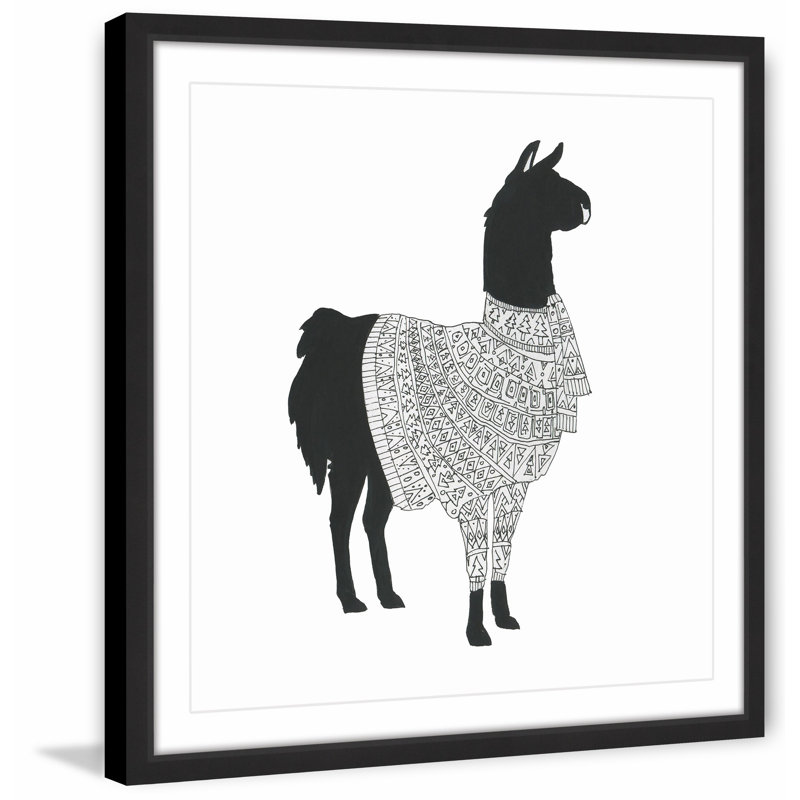 « black llama », reproduction d’impression encadrée, H 12 po x l 12 po