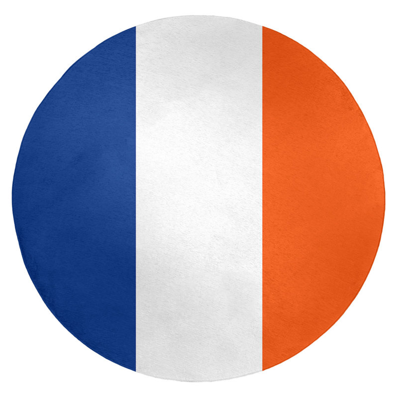 Tapis bleu royal rayures royal national hockey, Rond 5 pi
