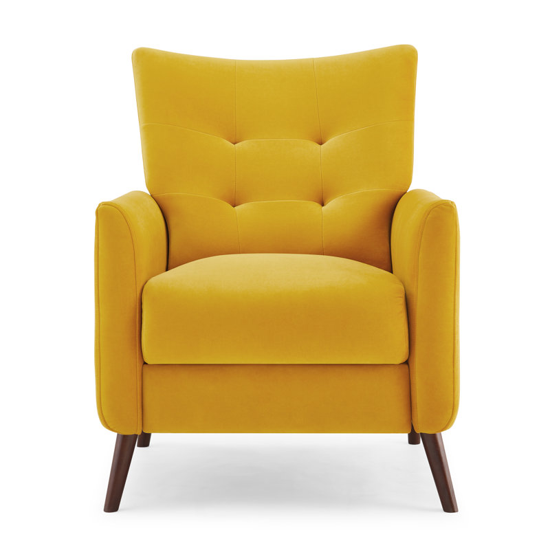 Fauteuil inclinable Ruso, Velours jaune