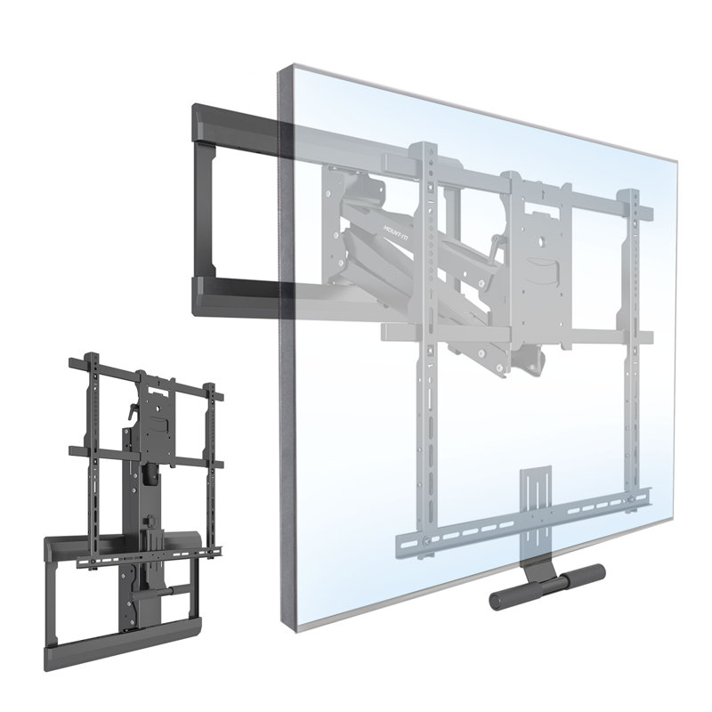 Support pour téléviseur à hauteur réglable Mount-It | Convient aux téléviseurs de 42 à 65 po | 62 lb Capacité de poids | Noir