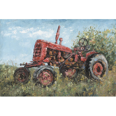 Tractor - Wrapped Canvas Painting