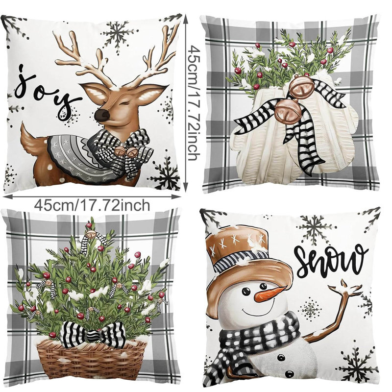 White Grey Square Cushion