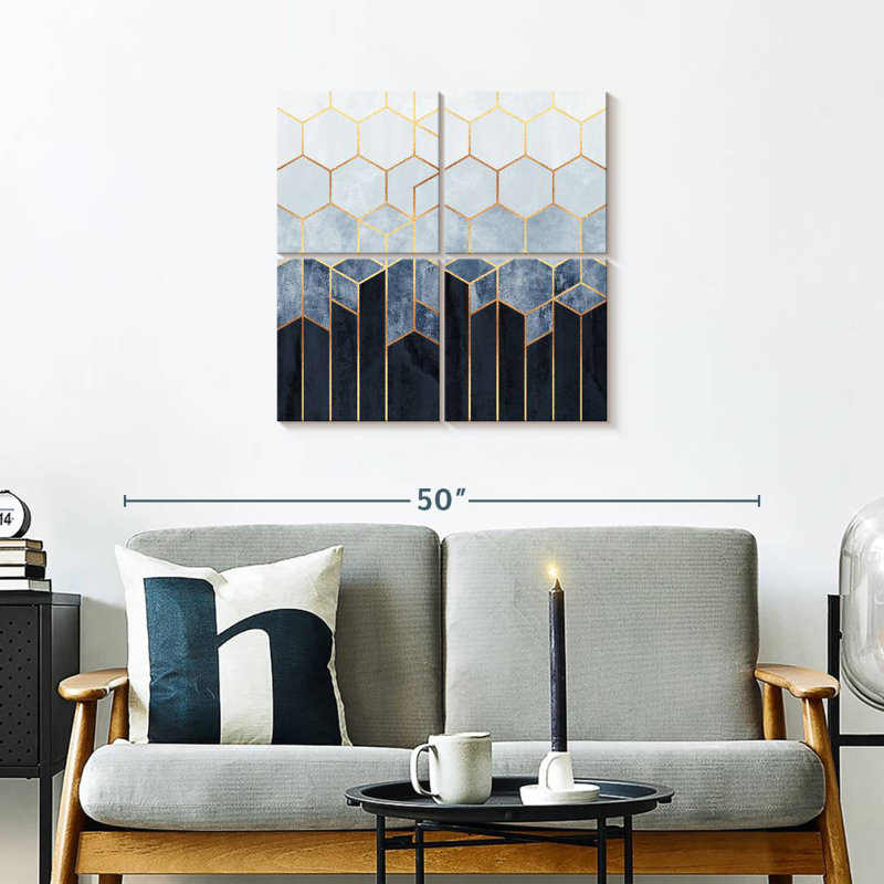 Avery Soft Blue Hexagons, 26" H x 26" W