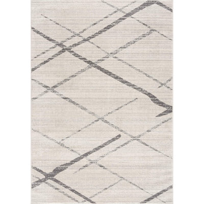 Gray Modern Abstract Pattern Runner Rug