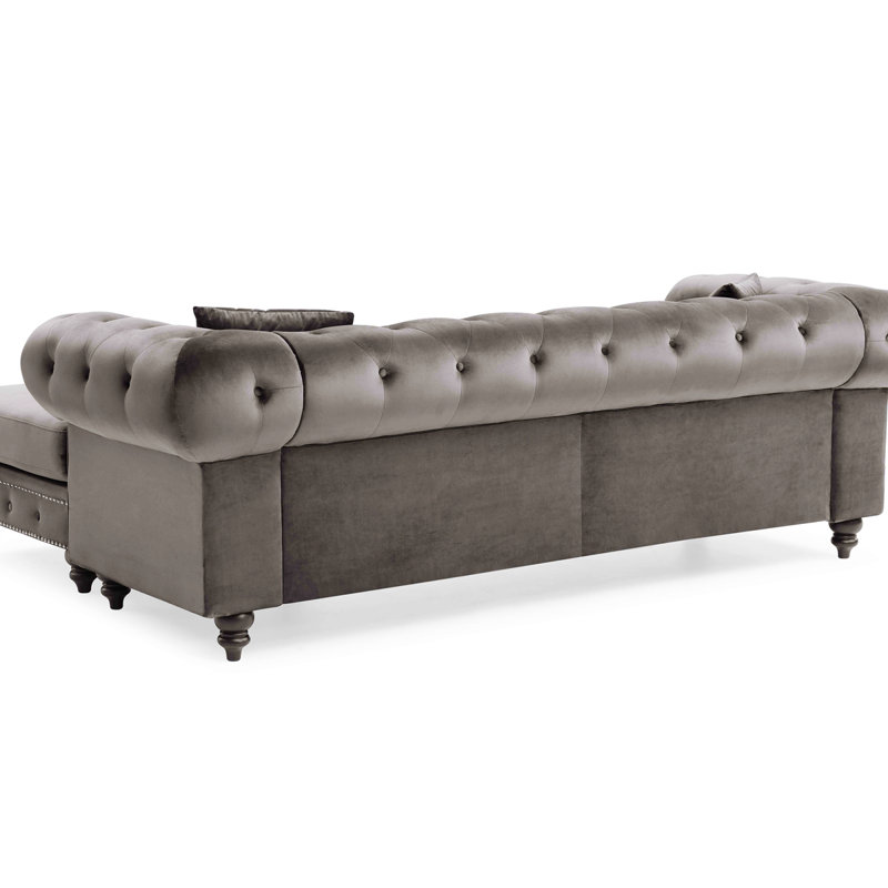 Velours 36,97 po, Velours gris foncé
