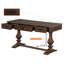 Bureau à domicile de 60 pouces de style rétro avec 2 tables d'appoint de style campagnard avec tiroir et porte de grange pour le rangement des documents-41319889