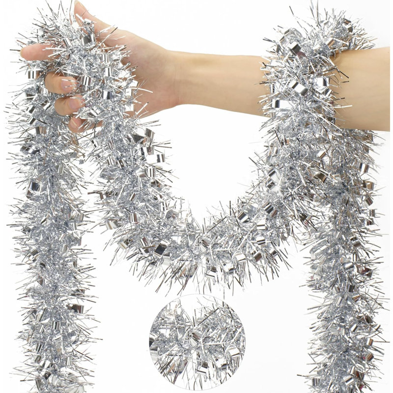 Anistasia Faux Garland, 9.17cm H x 4.40cm L x 5.11cm D, Silver
