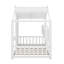 Structure de lit maison avec tablettes de rangement et toit-117445385-117445384