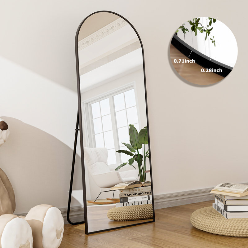 Miroirs muraux surdimensionnés arqués, 58 po x 18 po, Noir