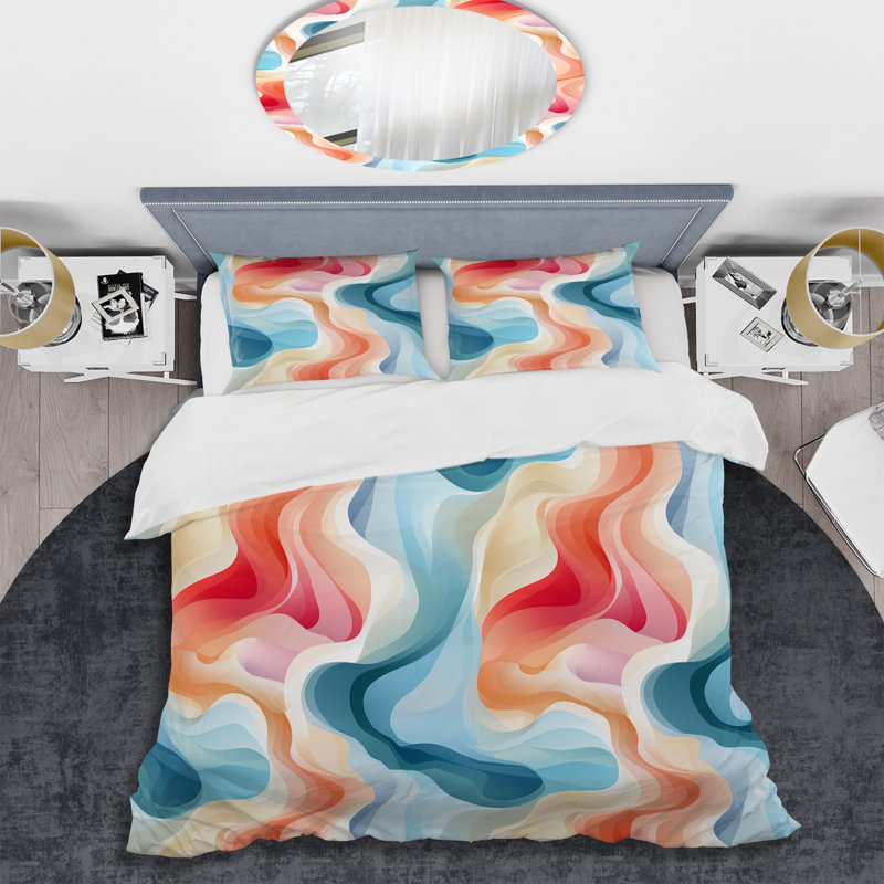 Ethereal Expression III - Ensemble de housse de couette abstrait - Microfibre de polyester