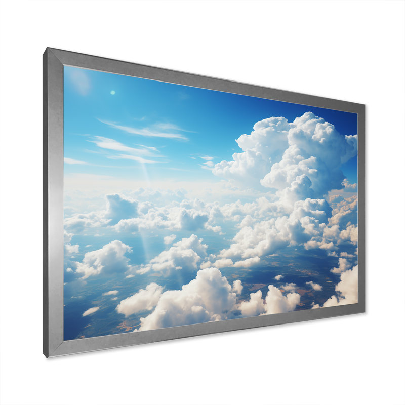 Toile panoramique Horizon III - art mural Sky, Cadre de coin fermé argenté, H 24 po x l 32 po x P 1 po