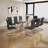 Daarina Modern Dining Table Set, Large Rectangular Glass Table with Silver X-Base and Faux Leather Cantilever Chairs-57360907-6663502