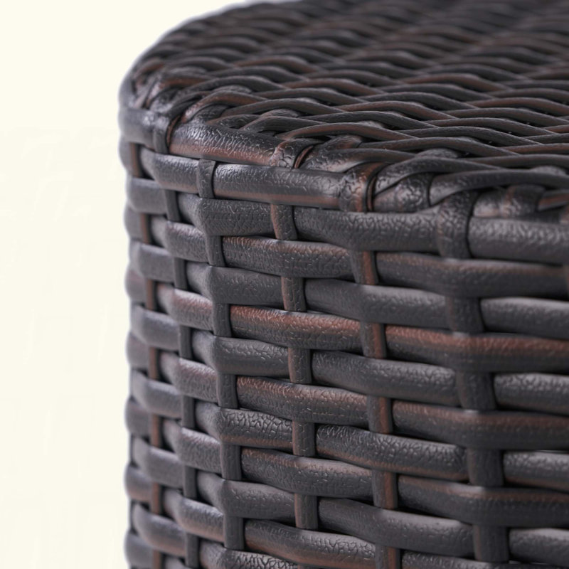 Table d'appoint Barrel, table de bout en osier pour l'extérieur