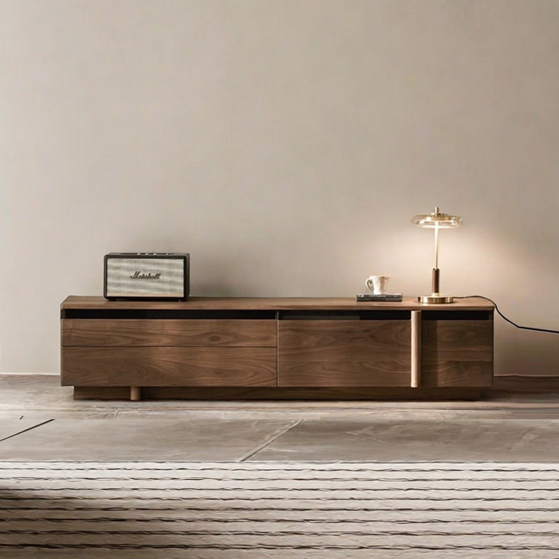 Meuble télé en bois massif au design minimaliste