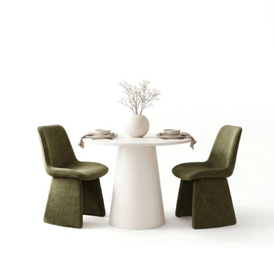 Ensemble de salle à manger à piédestal 3 pièces avec chaises rembourrées