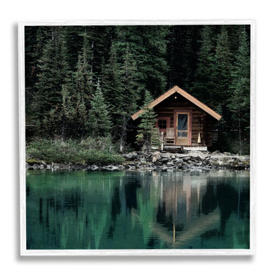 Bb-234-Framed " Woodland Cabin Reflection " by Kim Allen
