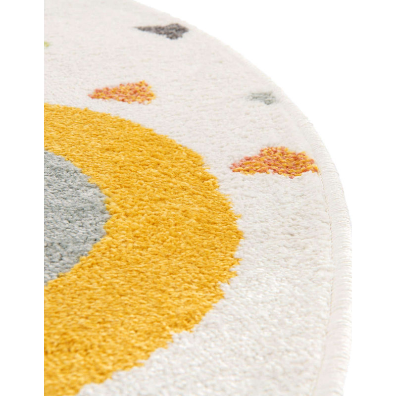 Whimsy Kids Geometric Polypropylene Plastic Rug, Round 3'3"