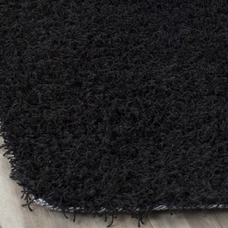 Tapis noir touffeté à la main Assar, Rectangle 9 pi x 12 pi
