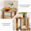 Table de bout ronde à 2 niveaux, table d'appoint ronde avec rangement, table de chevet brune moderne, assemblage minimal