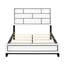 Grand lit blanc avec style moderne, structure en bois et ligne noire pour la chambre à coucher, bois, décor-1940465749