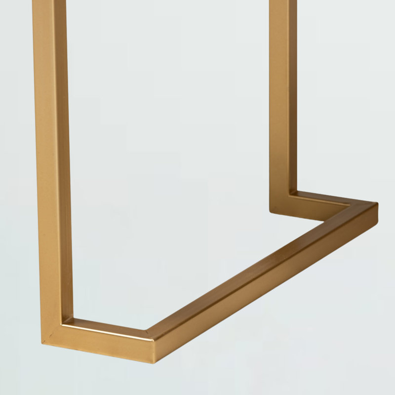 Degennaro Metal Base Console Table in White & Gold, 29.52'' H X 47.20'' W X 15.74'' D