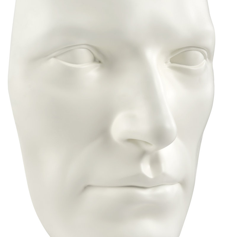 Visage masculin Sumérien / noir mat, Blanc mat