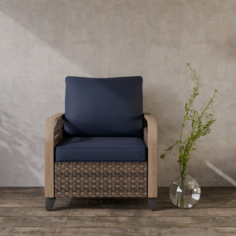 Metal Outdoor Lounge Chair, Blue