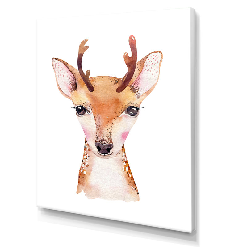 Mignon portrait d'antilope II - peinture, H 20 po x l 12 po x P 1 po, Toile tendue