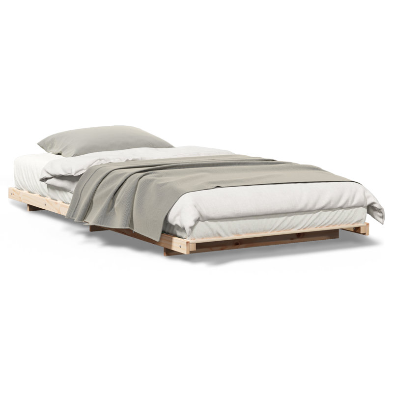 Floor Bed Frame 80 X 210 Cm Solid Pine Wood, Brown