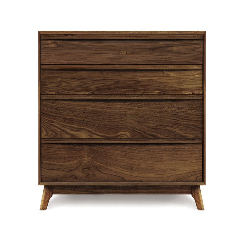 Catalina 4 - Drawer Solid Wood Dresser, Natural Walnut