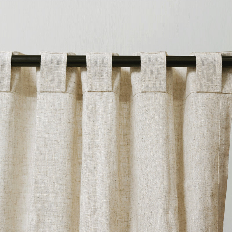 Paire de rideaux avec passe-tringle Dodoma, Naturel, l 38 po x L 96 po