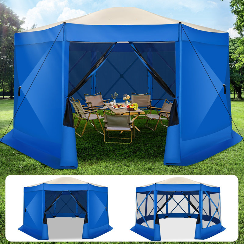 15x15 Screen Room with Mosquito Netting, Hub Tent Instant Screened Canopy, Blue