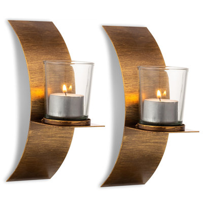 2 Piece Metal Candlestick Set