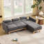 86.6'' 3-Level Adjustable Chenille Reversible L-Shaped Sectional-419267789