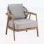 Fauteuil club d'extérieur en corde avec structure au fini teck et coussin texturé taupe, durable et confortable pour tout patio