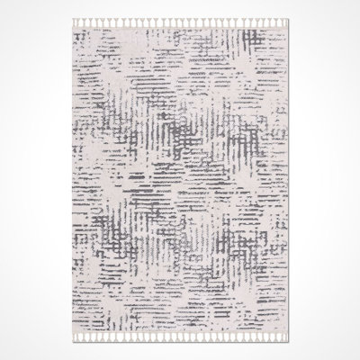 Tapis gris moderne / abstrait lavable à la machine