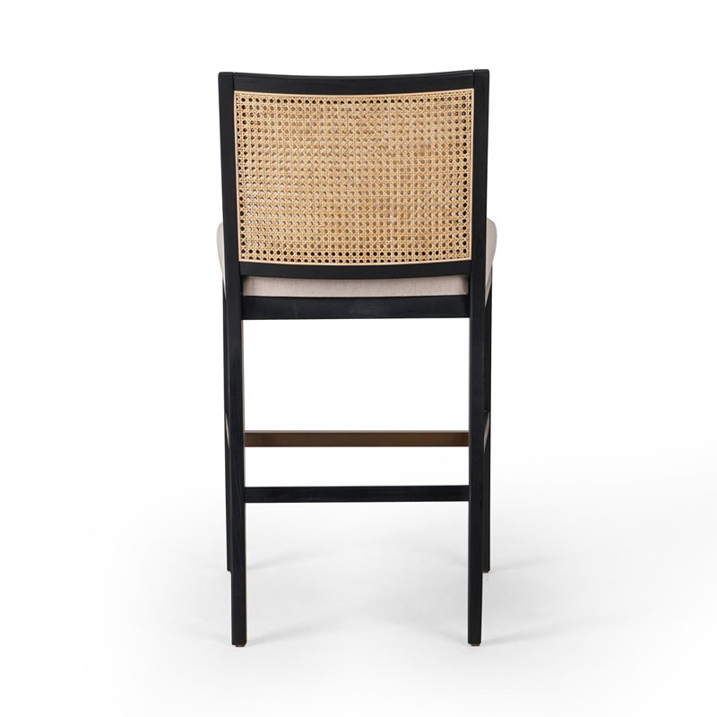 Antonia Cane Armless Counter & Bar Stool, Bar Stool (31" Seat Height), Natural/Black