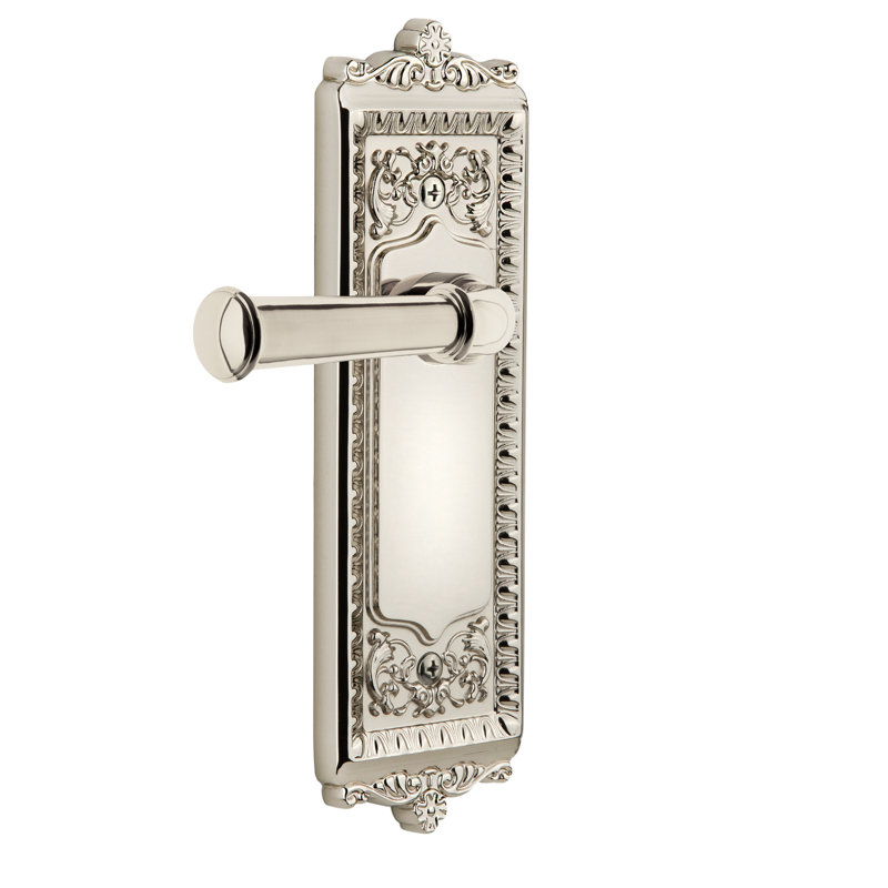 Grandeur Windsor Plate Passage avec levier Georgetown, 2-3/8 po, Nickel poli