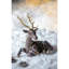 Cerf assis en mousse de velours