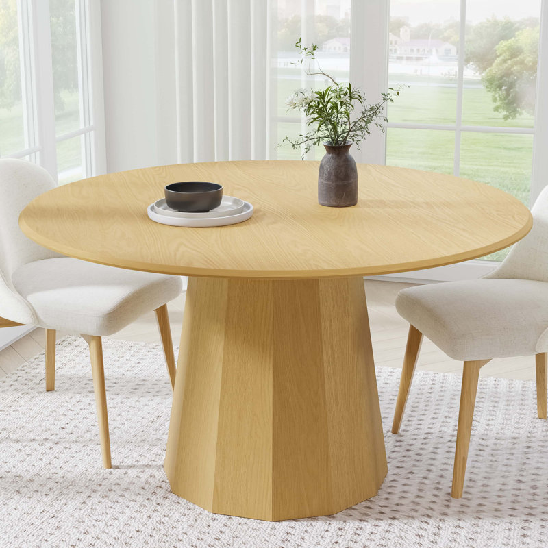 Table de salle à manger en bois massif, Chêne, H 30 po x L 52 po x l 52 po