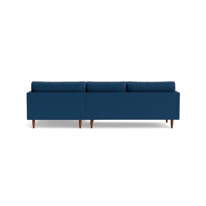 Skinny Fat Chaise Sectional, Right Hand Facing, Leather - Deep Blue