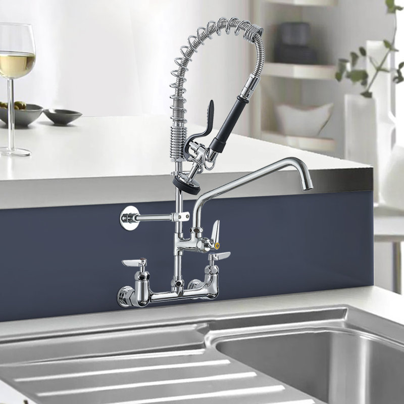 Robinet de cuisine standard en laiton et acier inoxydable commercial