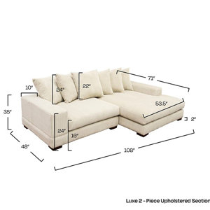 Home by Sean & Catherine Lowe Luxe 2 - Piece Upholstered Sectional ...