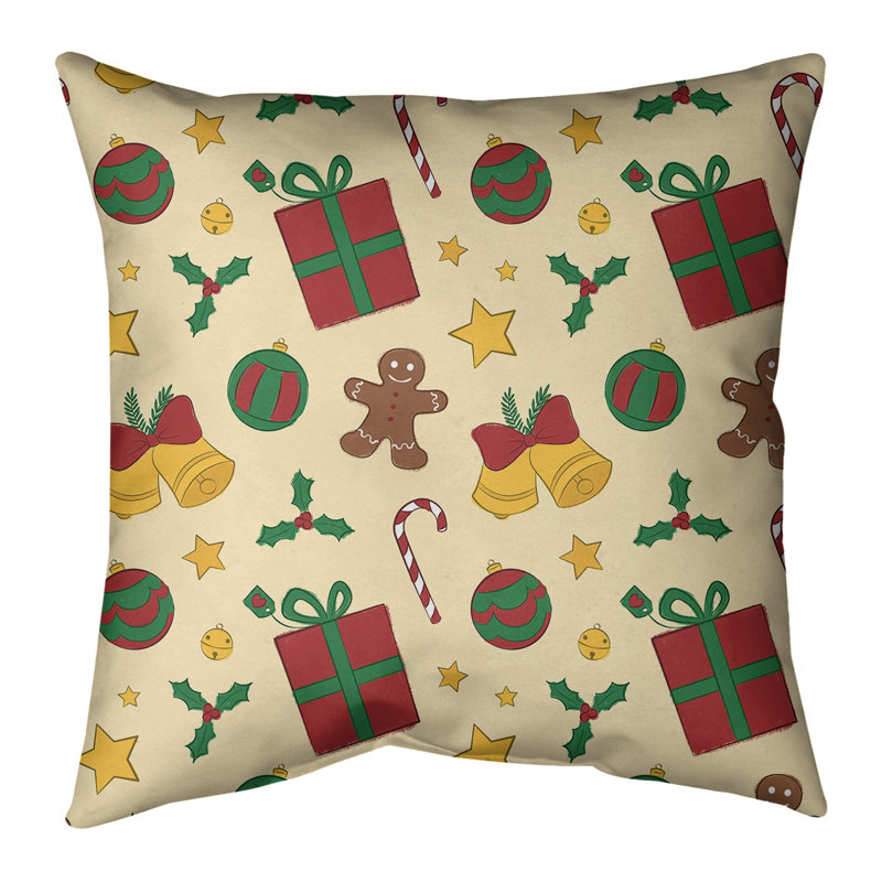 Coussin décoration de noël, 18 po x 18 po, Jaune