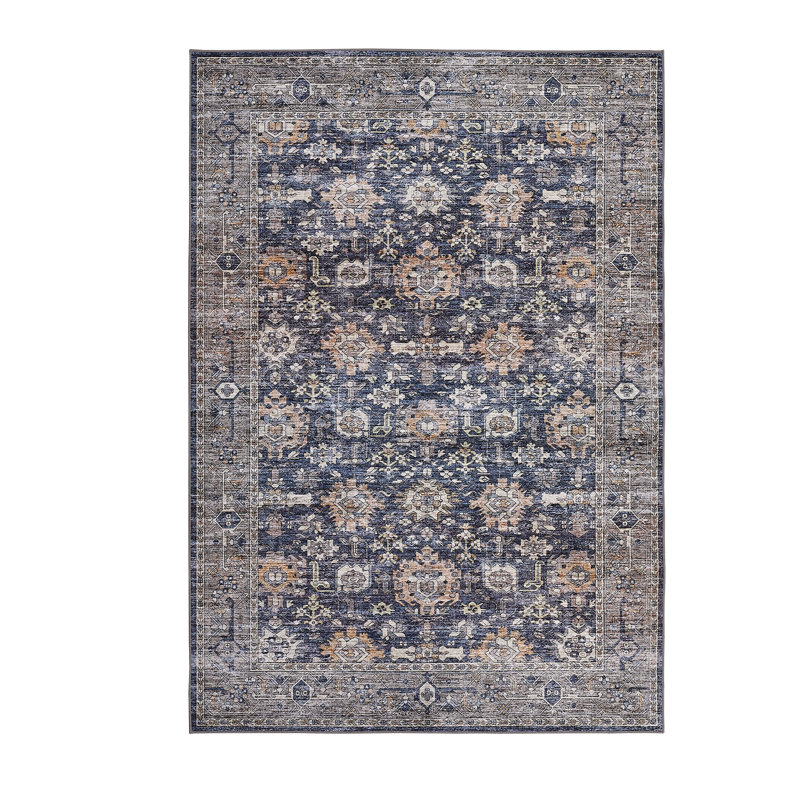 Washable Boho Area Rugs, Soft Oriental Vintage Floor Carpet for Entrance, Bedroom, Kitchen, Rectangle 8' x 10'